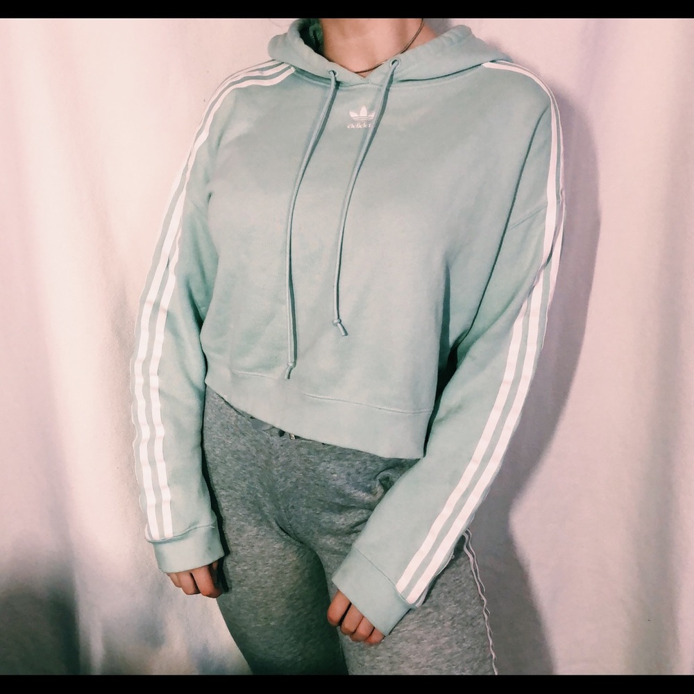Cropped mint adidas hoodie